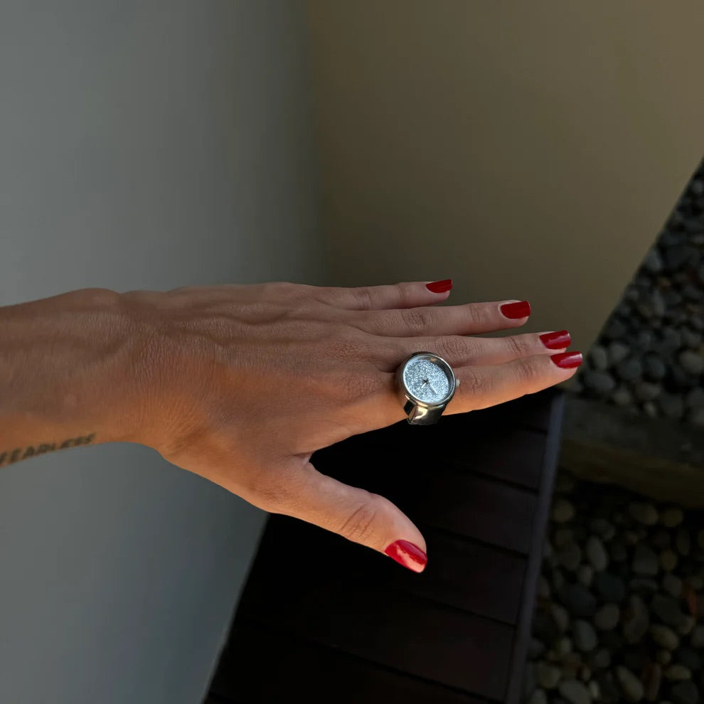 GLITTER RING | SILVER